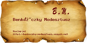 Benkóczky Modesztusz névjegykártya